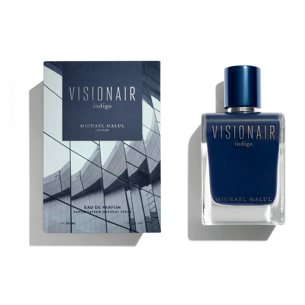 Closeup of Visionair Indigo label highlights craftsmanship and luxury