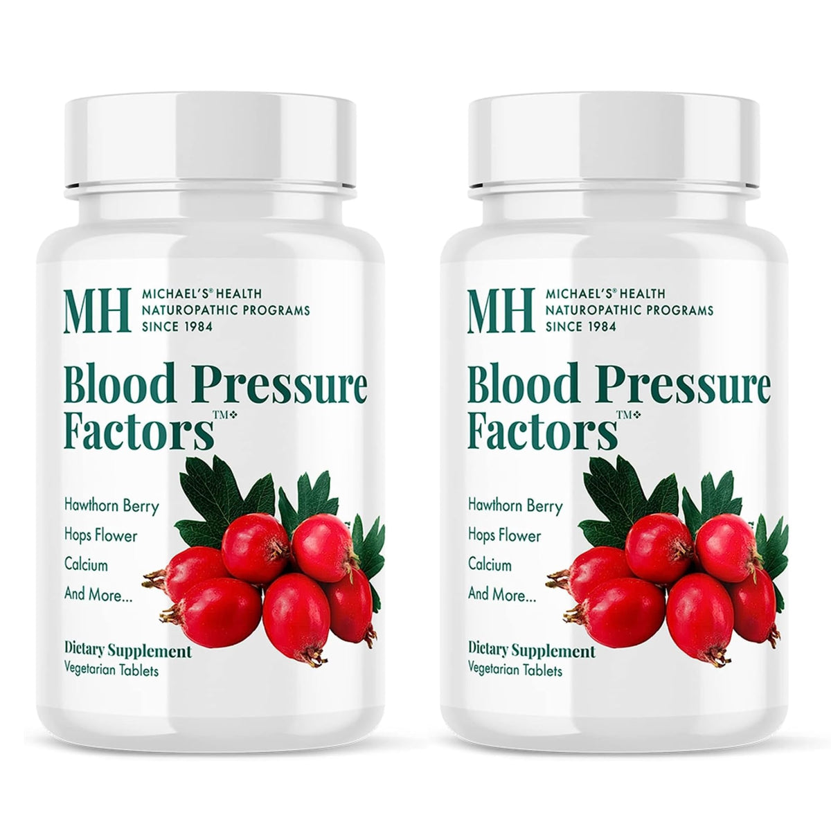 MICHAEL'S Blood Pressure Factors bottle front for easy dosing and two-pack clarity