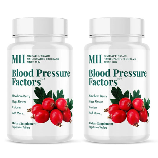 MICHAEL'S Blood Pressure Factors bottle front for easy dosing and two-pack clarity