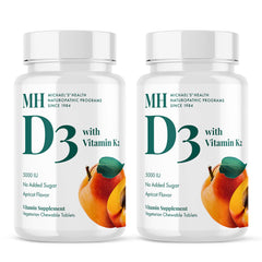 MICHAEL'S Vitamin D3 with K2 apricot chewables bottle supports bone health.