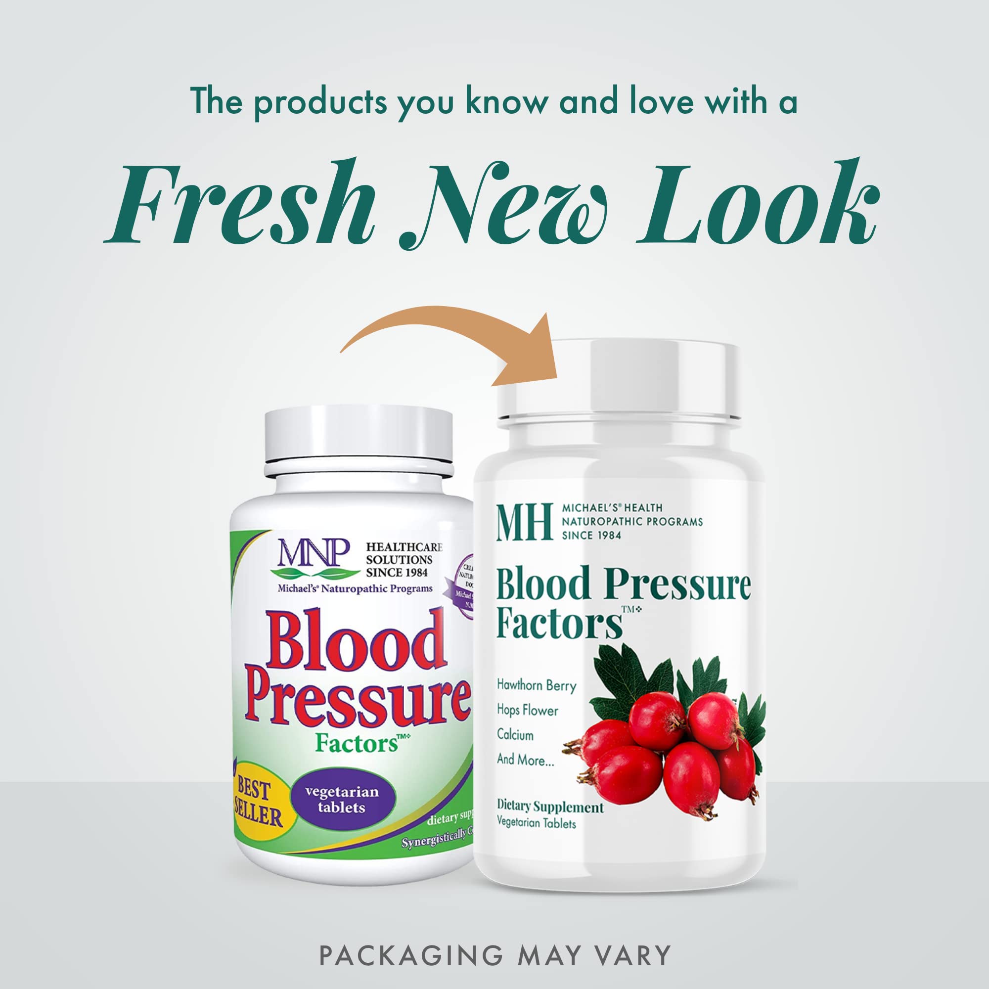 Product label for Michael's Blood Pressure Factors detailing ingredients