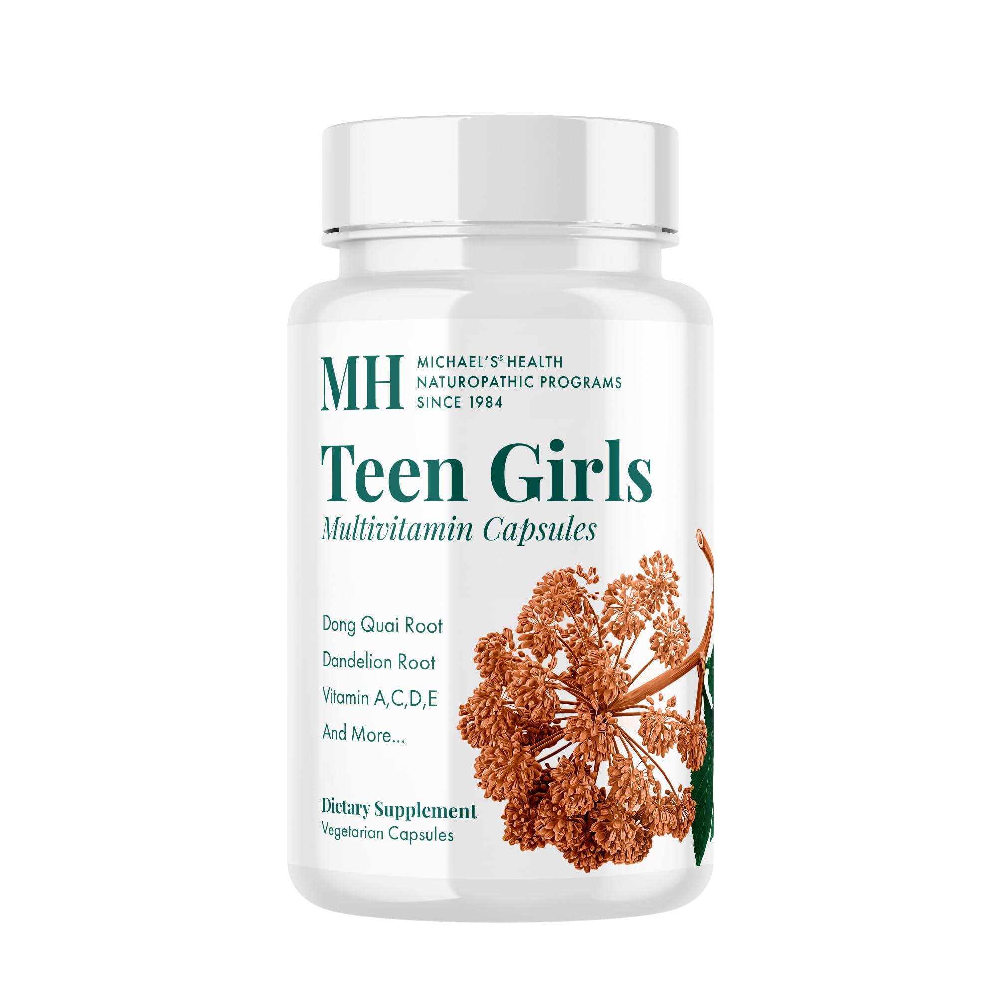 Michael's Health Naturopathic Teen Girls bottle front, supporting healthy growth.