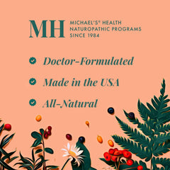 MICHAEL'S bottle on wood surface conveys premium natural wellness.