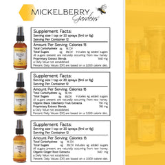 Mickelberry Gardens gift set close-up shows premium organic labeling.