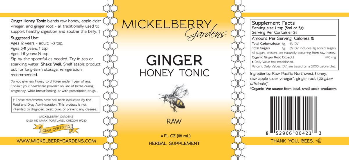 Mickelberry Gardens honey drizzle over tonic suggesting warm aroma and taste