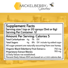 Mickelberry Gardens organic elderberry, honey, and ACV blend.