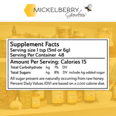 Mickelberry Gardens Pollen Honey Tonic serving in a glass for convenient daily use