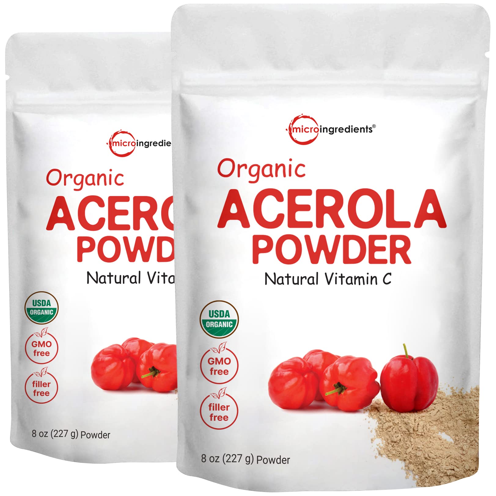 Micro Ingredients Acerola powder bottle ready for daily vitamin C in smoothies
