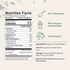 Scoop included with Micro Ingredients acerola powder for precise dosing
