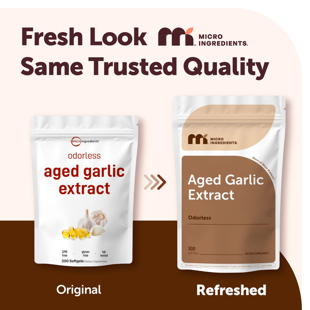 Micro Ingredients aged garlic extract softgels in a bottle for daily routine