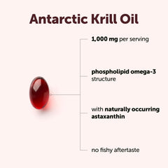 Micro Ingredients Antarctic Krill Oil bottle label featuring natural astaxanthin.