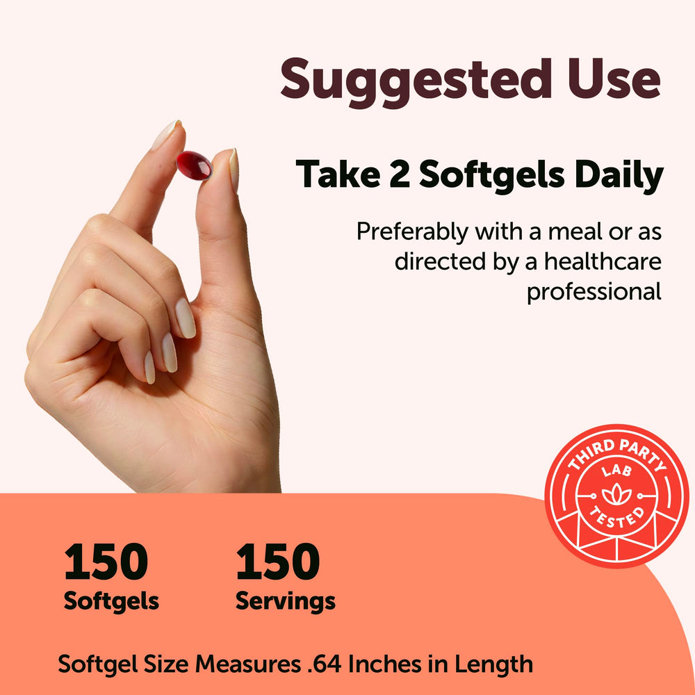 Side view of Micro Ingredients krill oil softgels for daily use.