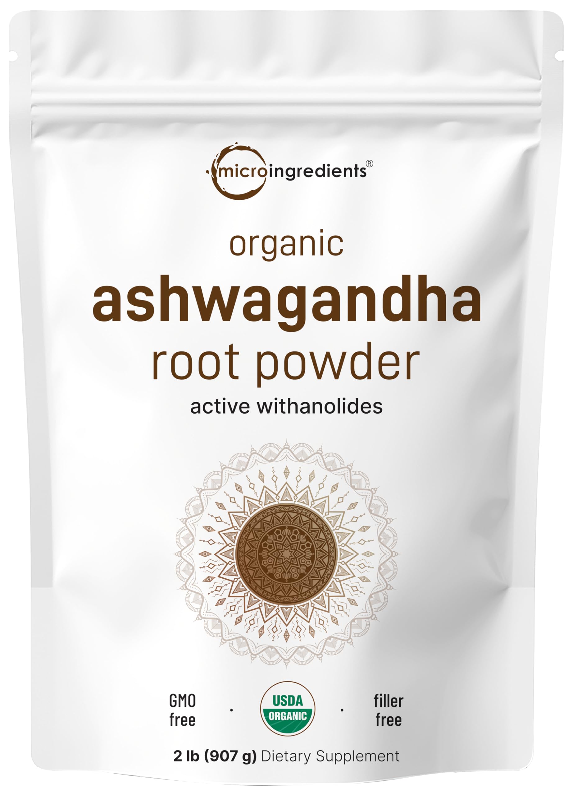 Micro Ingredients ashwagandha root powder 2lb pack for easy daily use.