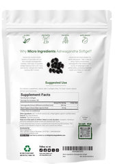 Closeup of Micro Ingredients Ashwagandha bottle highlighting root extract potency