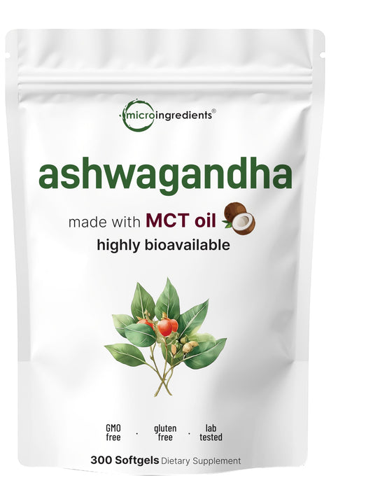 Micro Ingredients Ashwagandha softgels with coconut MCT oil for better absorption