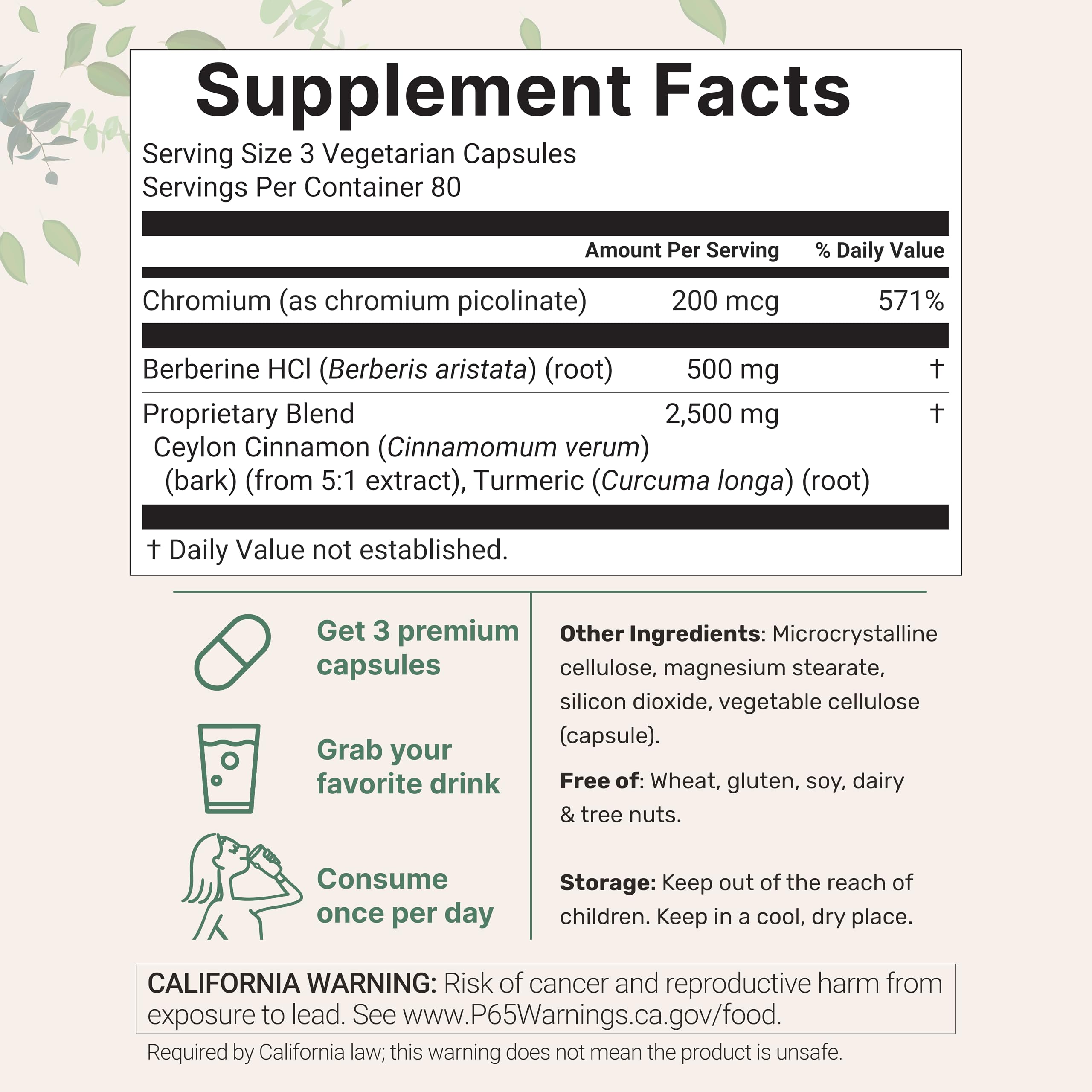 Micro Ingredients berberine cinnamon turmeric capsules close-up highlighting veggie capsule formulation.