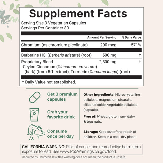 Micro Ingredients berberine cinnamon turmeric capsules close-up highlighting veggie capsule formulation.