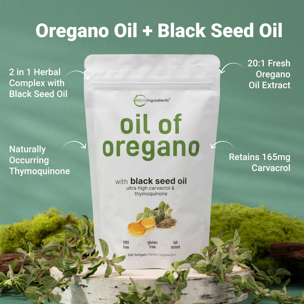 Micro Ingredients Black Seed Oil Softgels bottle with Nigella sativa ingredients.