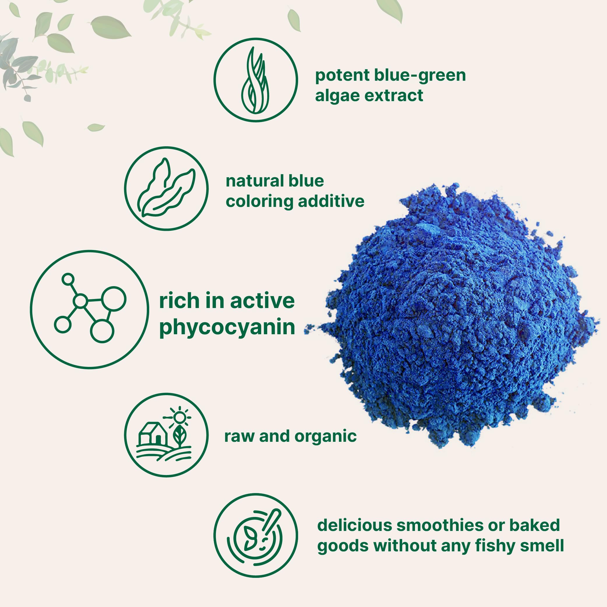 Micro Ingredients blue spirulina powder smoothie with luminous blue hue