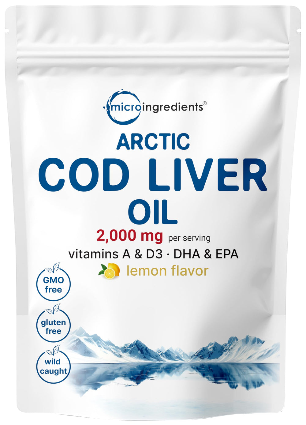 Micro Ingredients cod liver oil burpless lemon softgels support smooth digestion.