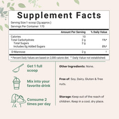 Micro Ingredients D Mannose powder with scoop, convenient for simple daily dosing