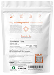 Micro Ingredients D3 K2 300 softgels bottle highlighting a two-in-one complex