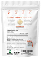 Micro Ingredients D3 K2 MK-7 softgels closeup highlighting easy swallowing