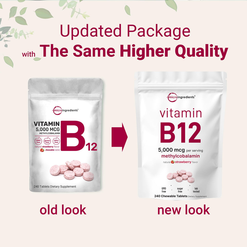 Micro Ingredients fast dissolve B12 chewable with strawberry flavor on the go