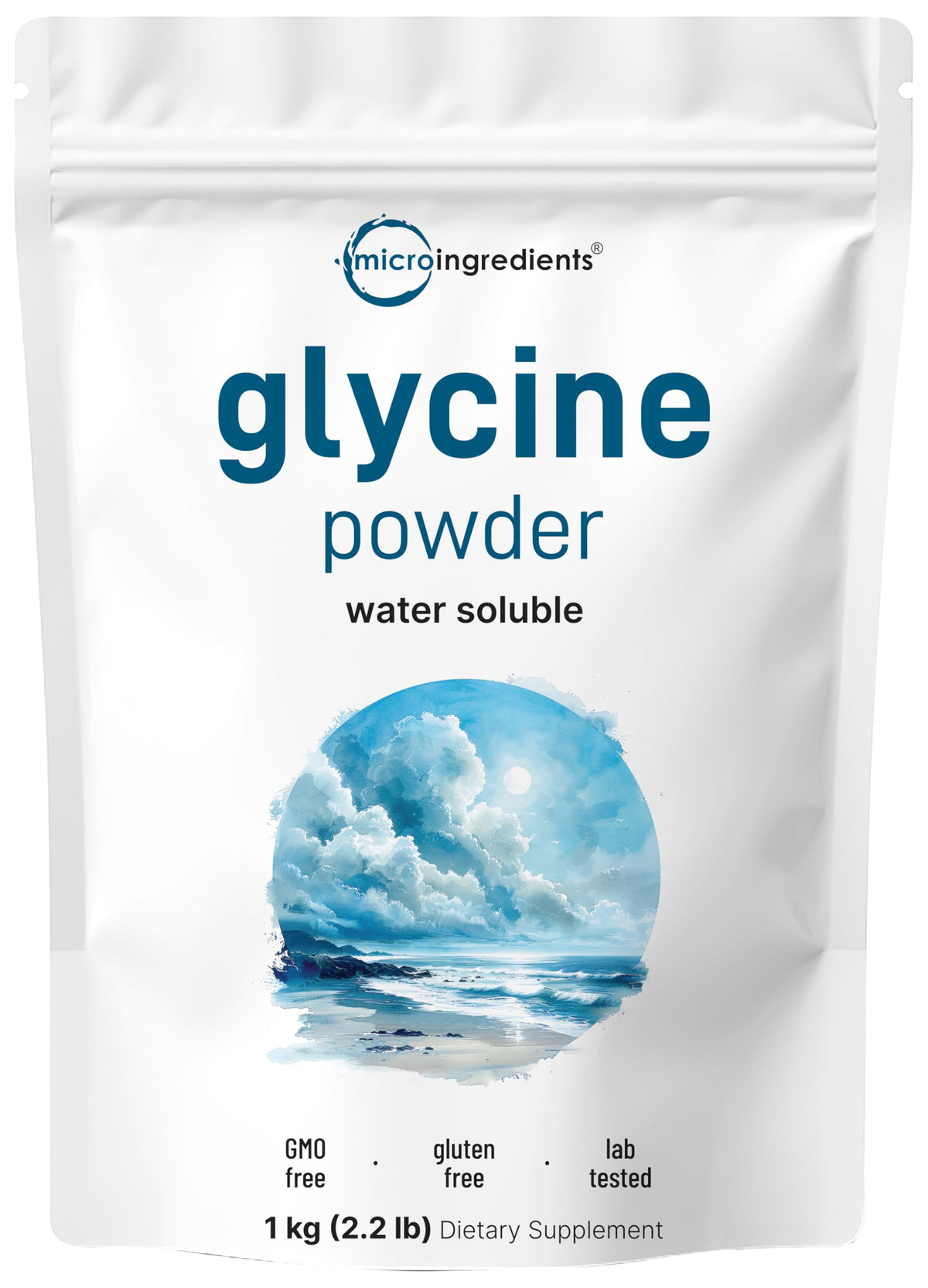 Micro Ingredients glycine powder with scoop for easy daily dosage