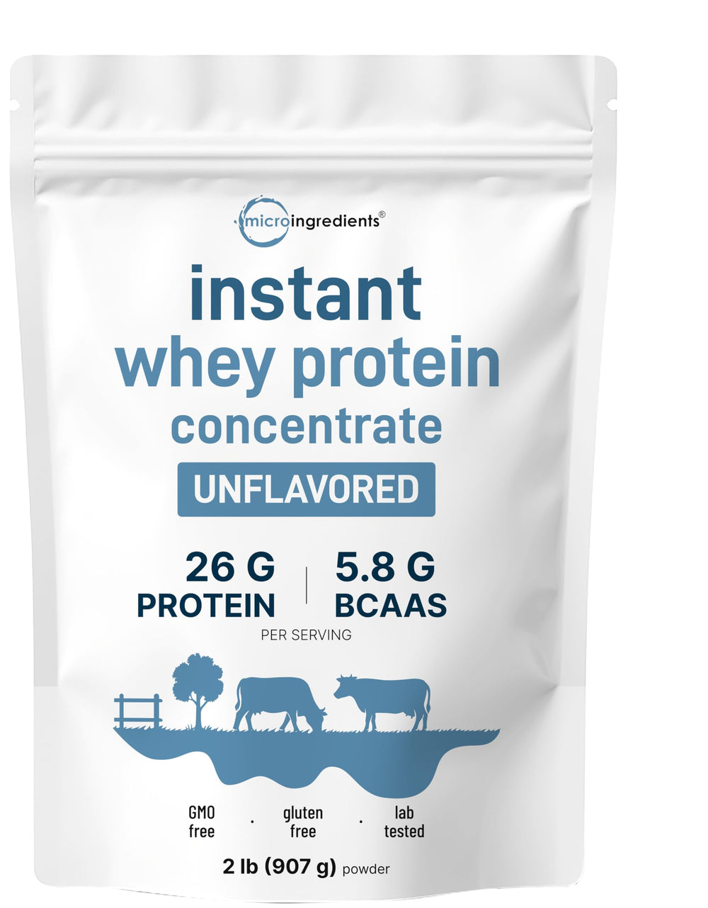 Micro Ingredients Instant Whey Protein Concentrate bag ready for post workout shake