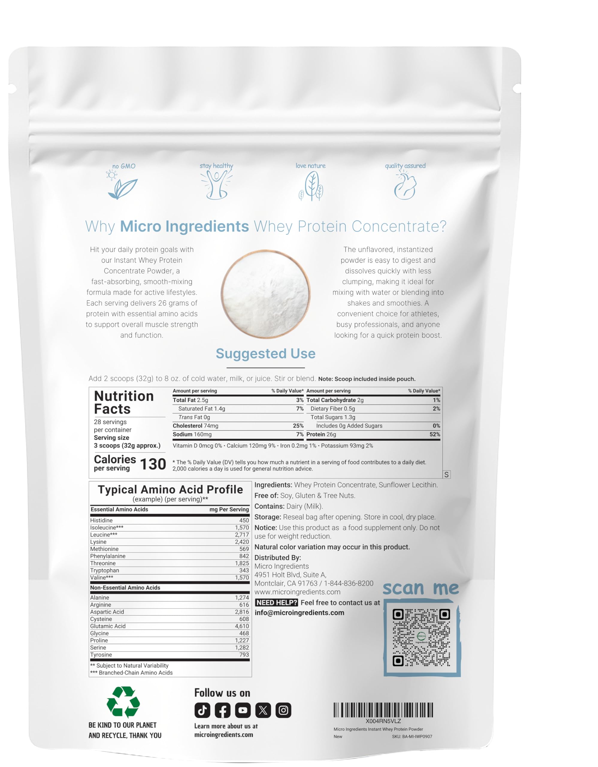 Micro Ingredients whey protein scoop mixing into a shake after training