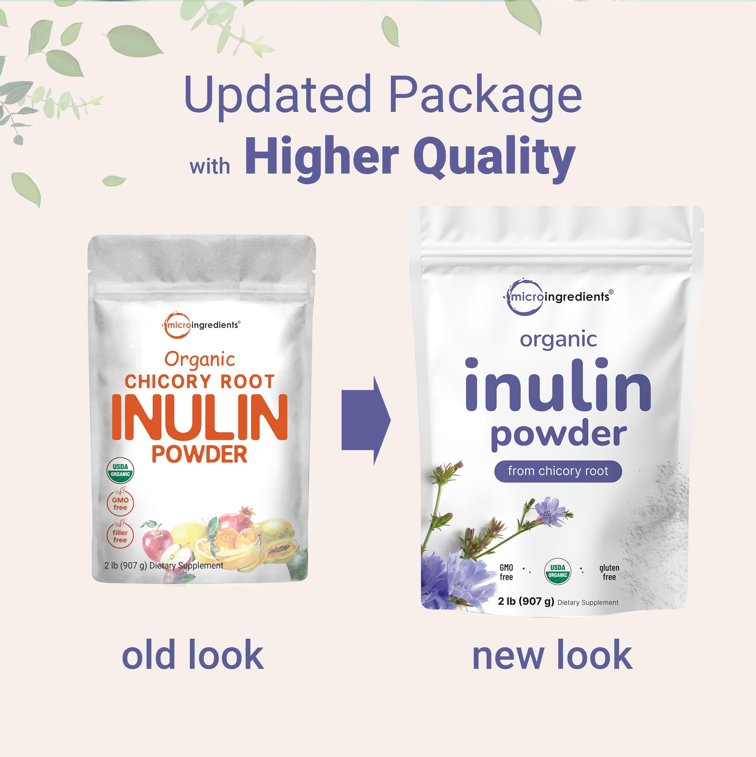 Micro Ingredients inulin fiber powder with scoop for precise measurement