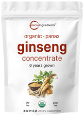 Micro Ingredients Korean Red Ginseng powder bottle for daily energy support.