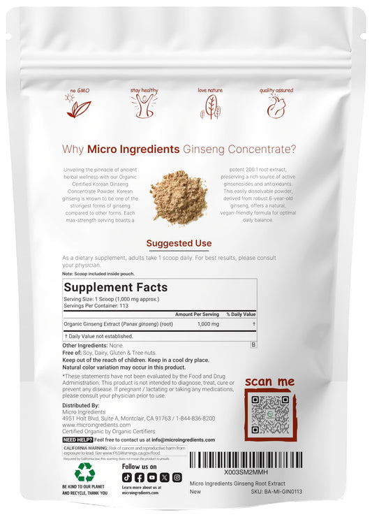 Micro Ingredients ginseng powder scoop for convenient daily serving.