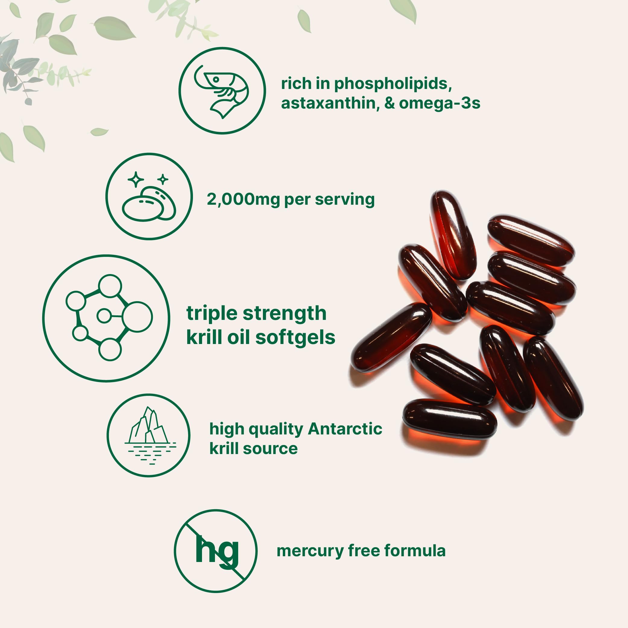Micro Ingredients krill oil with astaxanthin for natural antioxidant support.