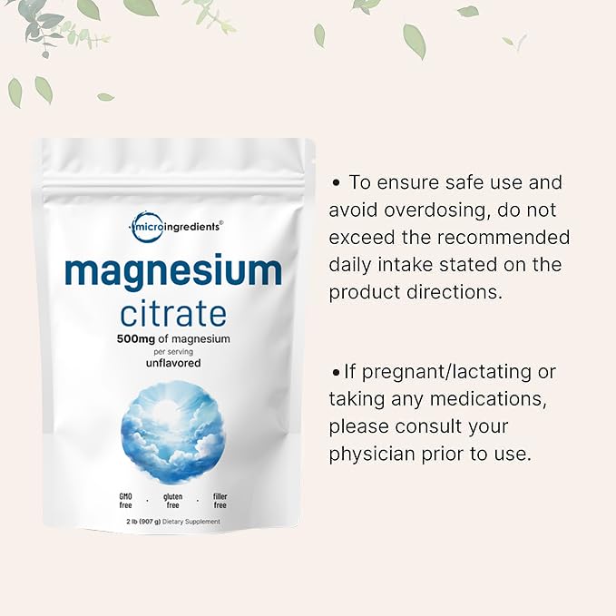 Magnesium citrate powder container on kitchen counter by Micro Ingredients