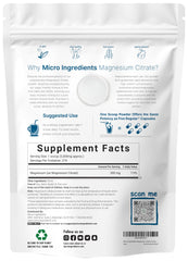 Scoop included with Micro Ingredients magnesium citrate powder for precise dosing