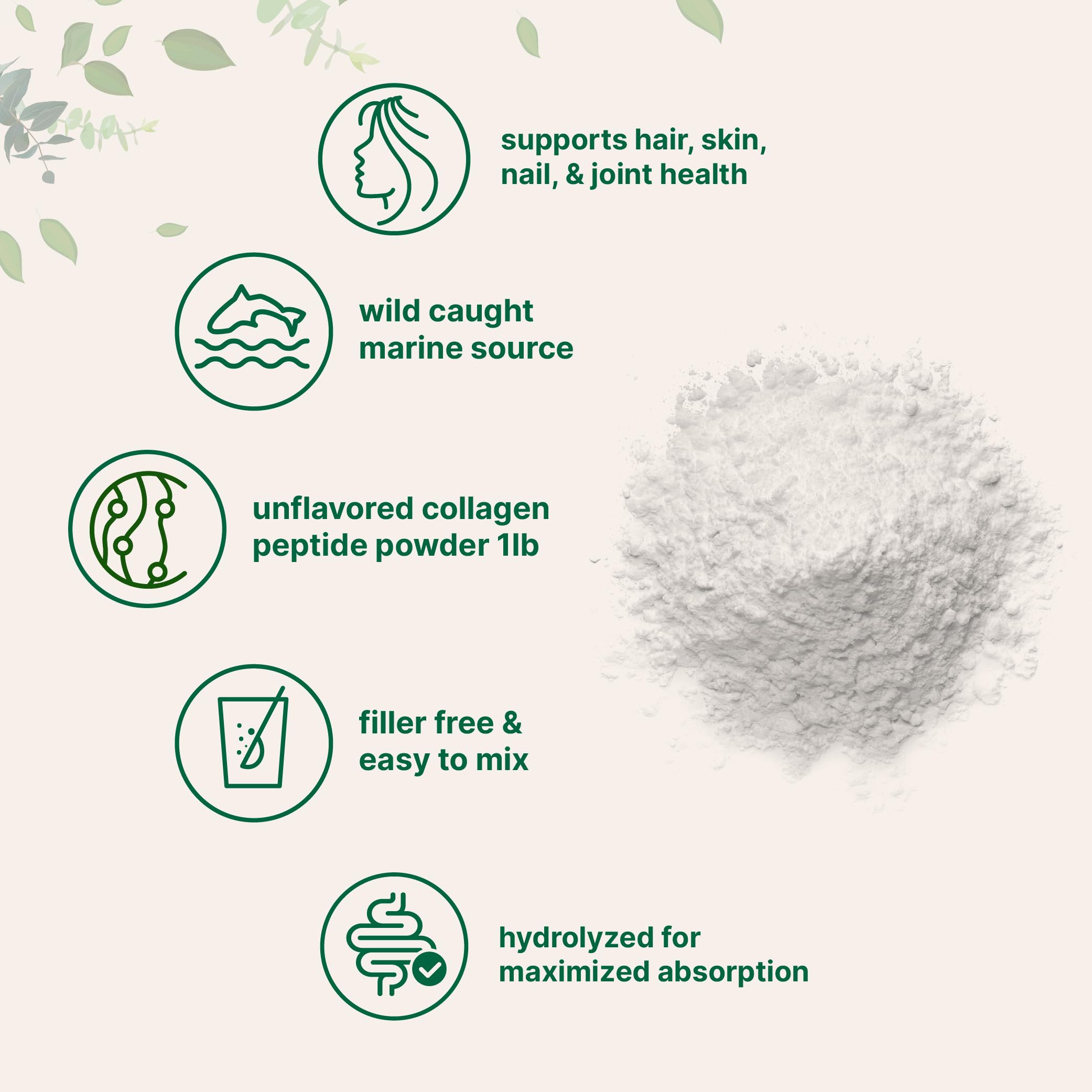 Micro Ingredients Marine Collagen Peptides unflavored powder blends easily into tea.