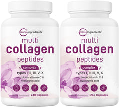 Micro Ingredients multi collagen bottle shown for daily use and versatility