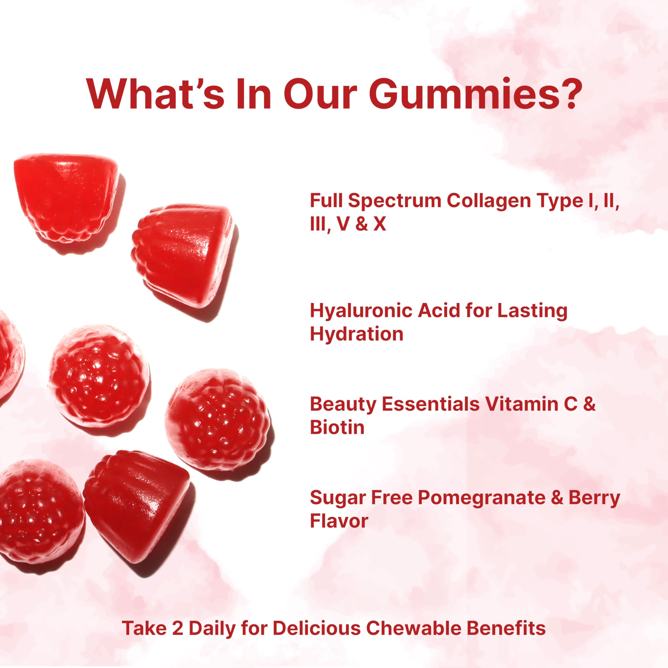 Micro Ingredients gummies bottle close-up showing berry flavor and daily beauty support.