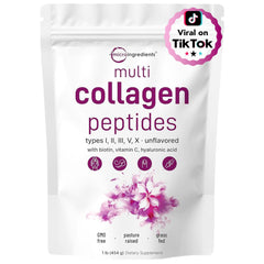 Micro Ingredients Multi Collagen Peptides Powder bottle shown for easy beverage mixing