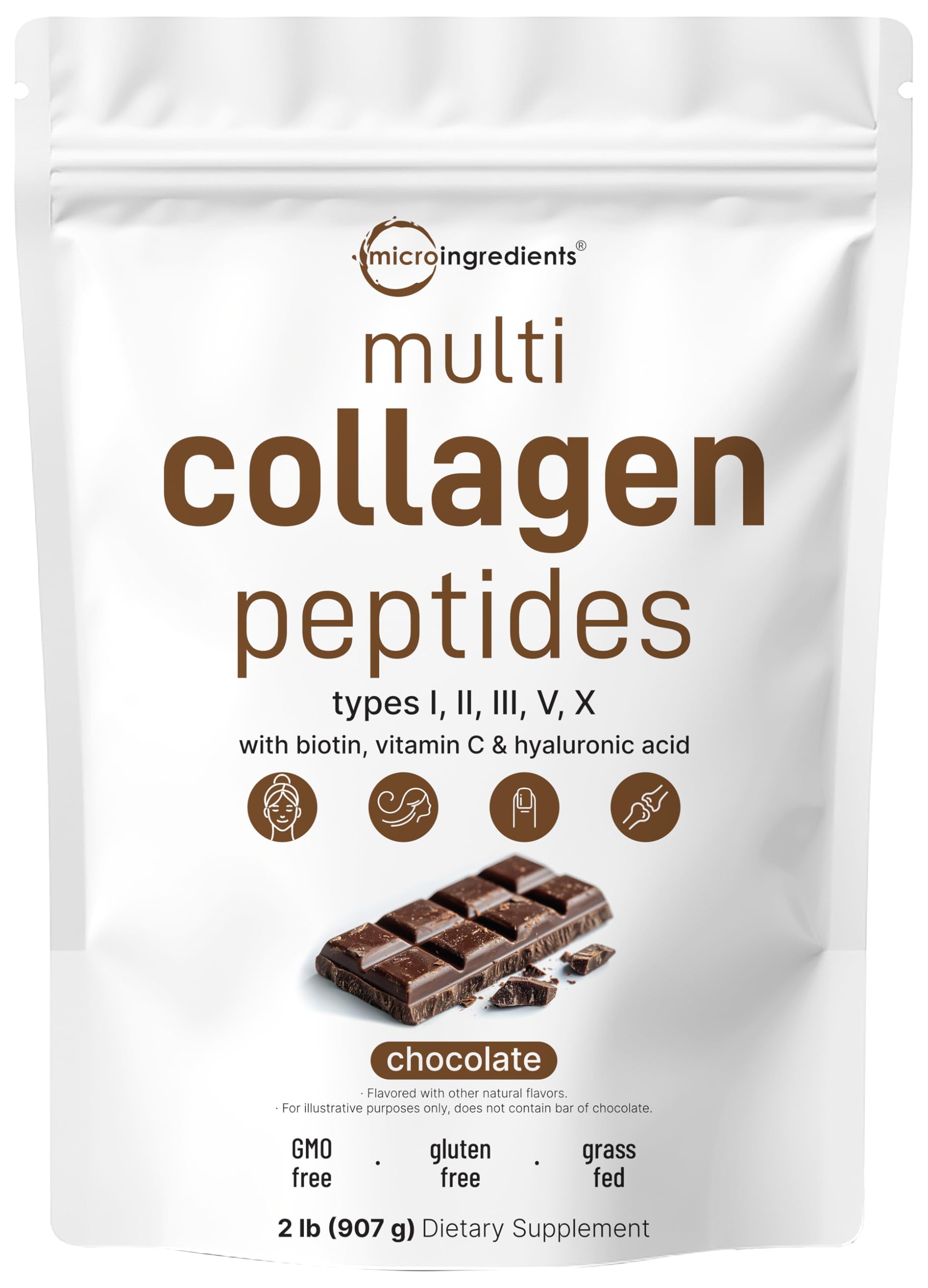 Micro Ingredients Multi Collagen Powder 2lb bottle showing premium daily skincare support