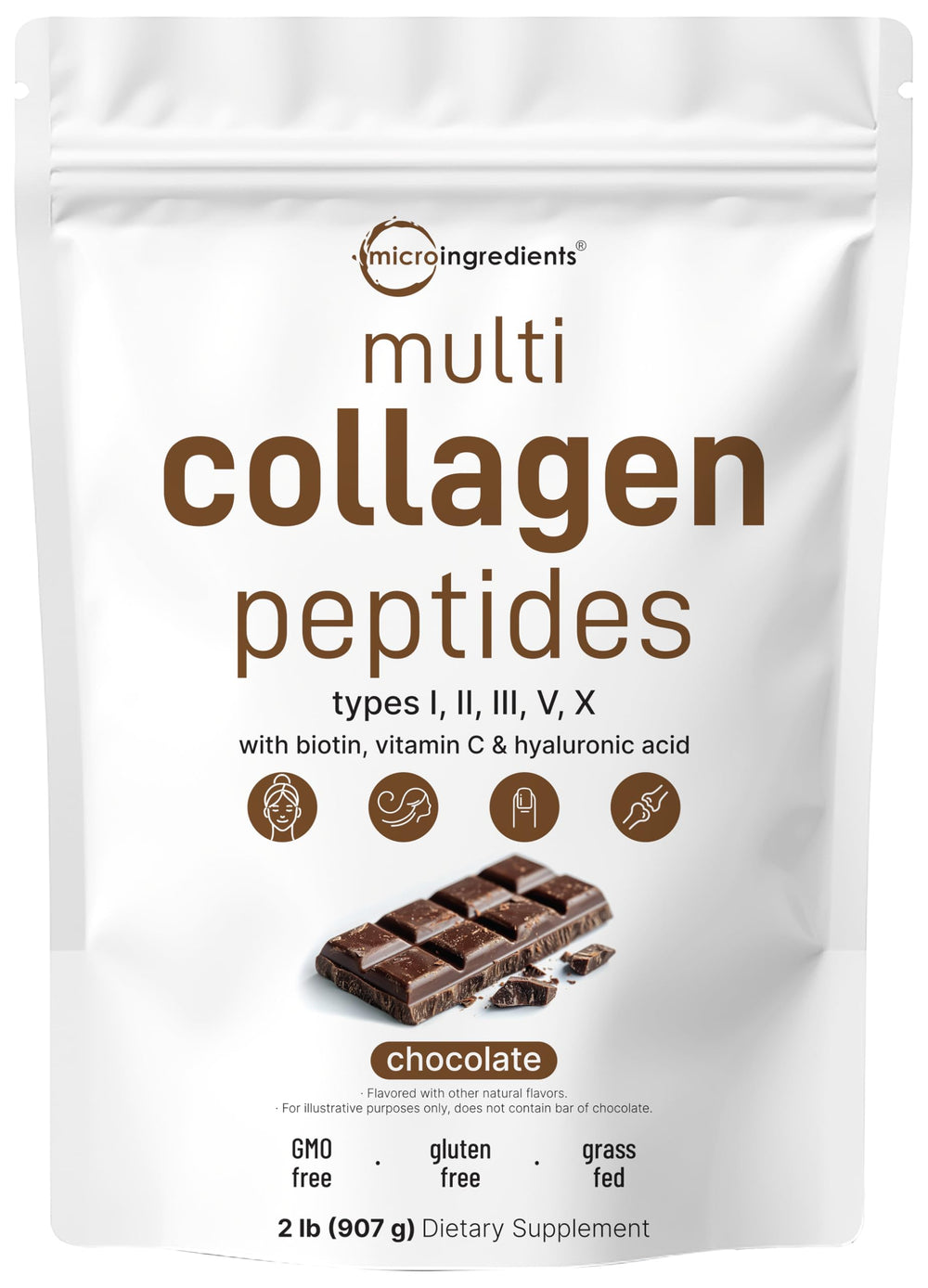 Micro Ingredients Multi Collagen Powder 2lb bottle showing premium daily skincare support