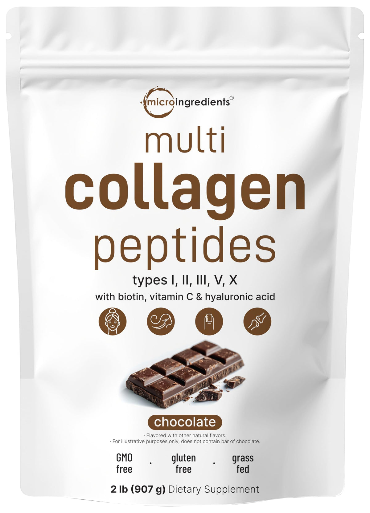 Micro Ingredients Multi Collagen Powder 2lb bottle showing premium daily skincare support