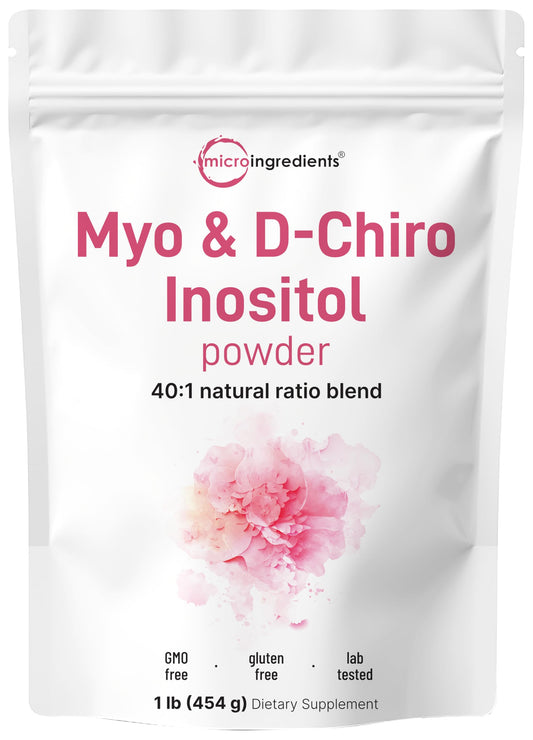 Micro Ingredients Myo-Inositol & D-Chiro Inositol powder in a pouch supports daily hormonal balance.
