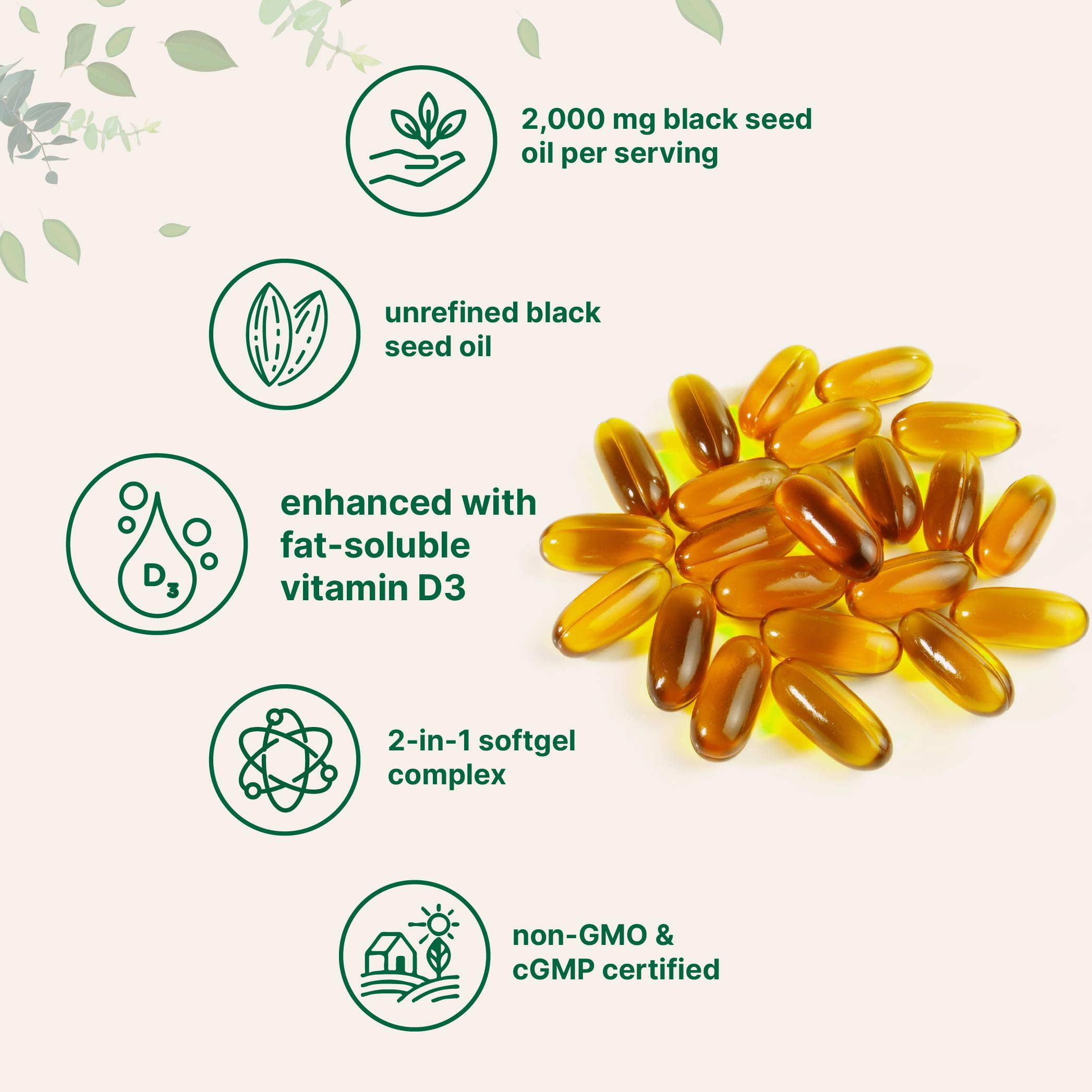 Nigella sativa oil ingredients display from Micro Ingredients highlighting unrefined oil
