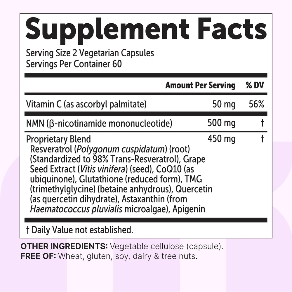Fat-soluble vitamin C in Micro Ingredients NMN Complex provides antioxidant protection.