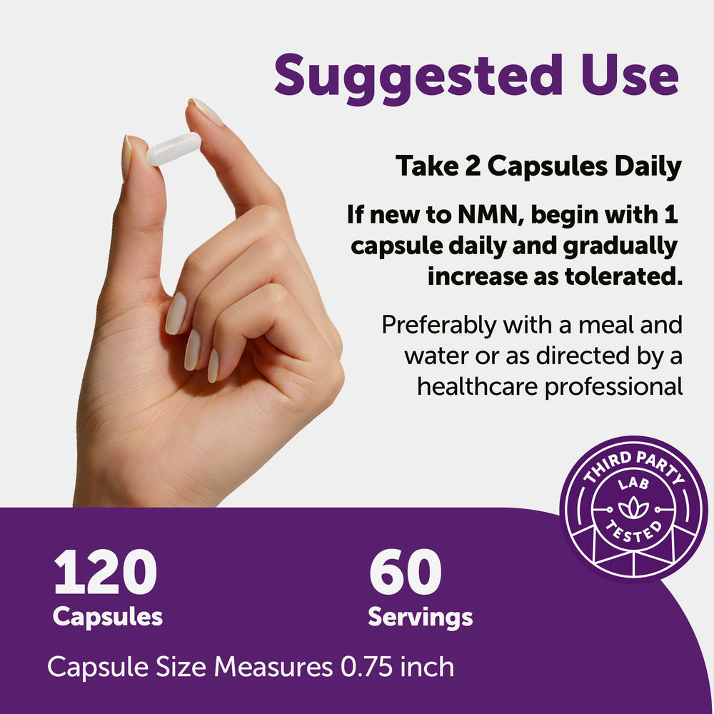Micro Ingredients NMN Complex ingredient blend highlights antioxidants and cofactors.