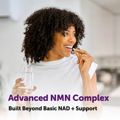 Micro Ingredients NMN Complex resveratrol panel shows 98% trans-resveratrol for antioxidant support.