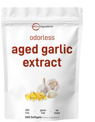 Micro Ingredients odorless garlic bottle with 300 softgels for daily use